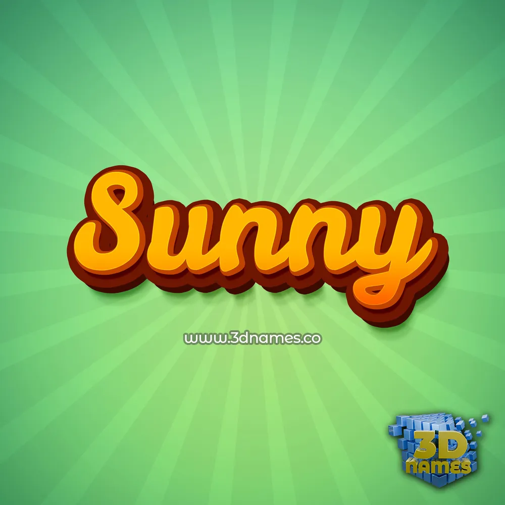 sunny in Green Rays style - 3D name wallpaper