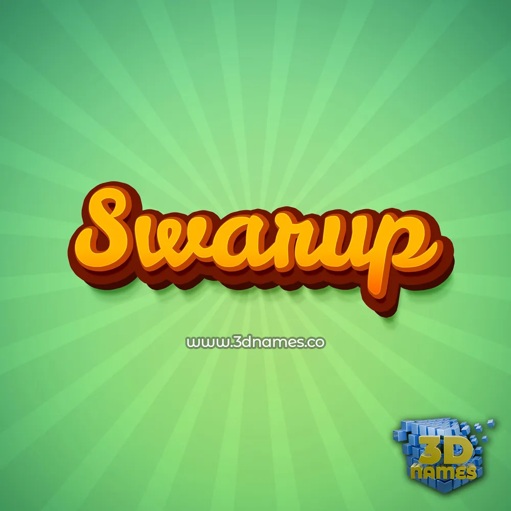 swarup in Green Rays style - 3D name wallpaper