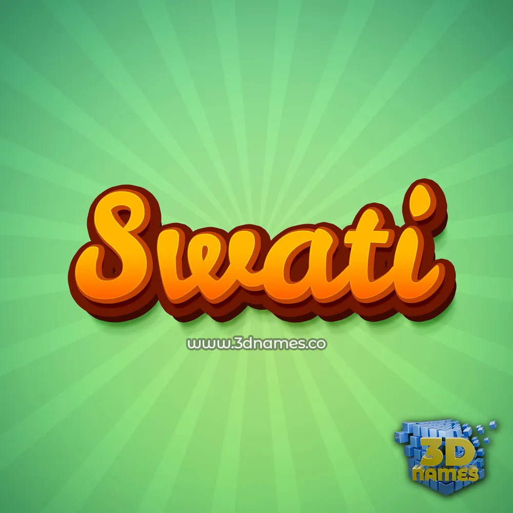 swati in Green Rays style - 3D name wallpaper