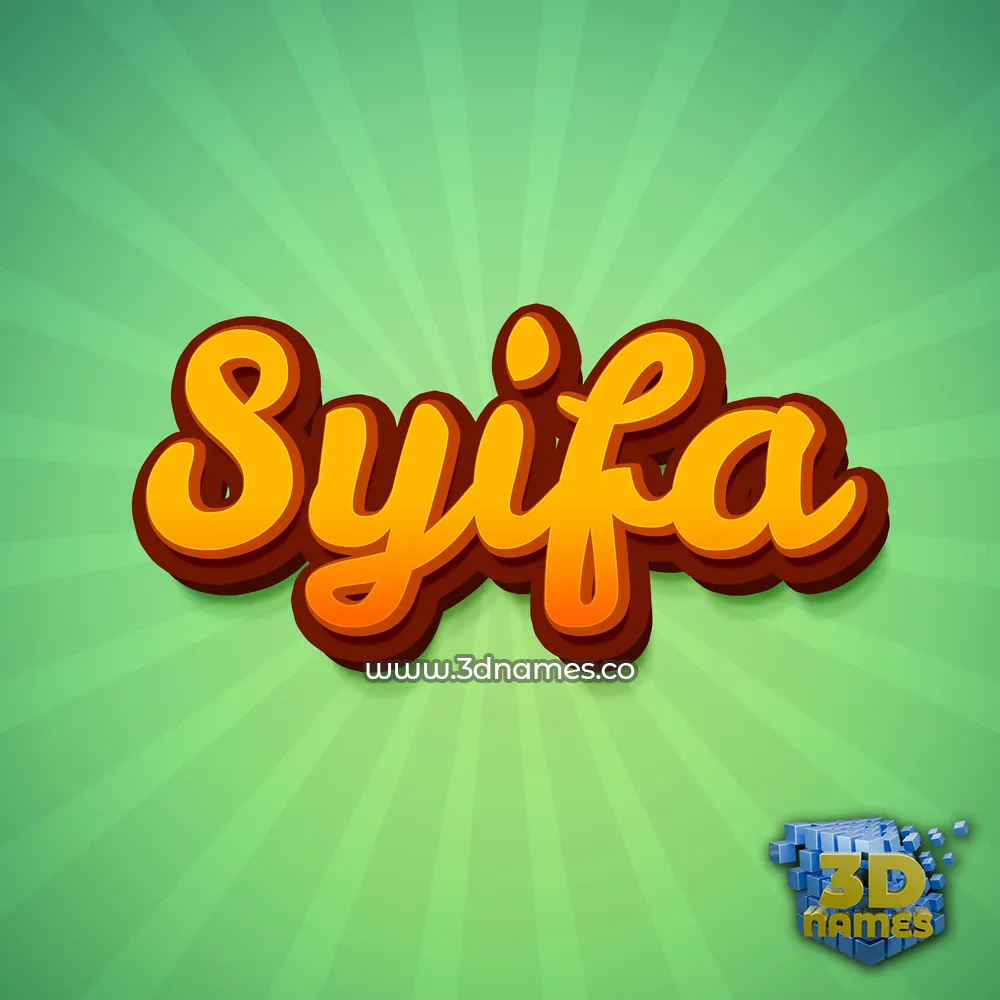 syifa in Green Rays style - 3D name wallpaper