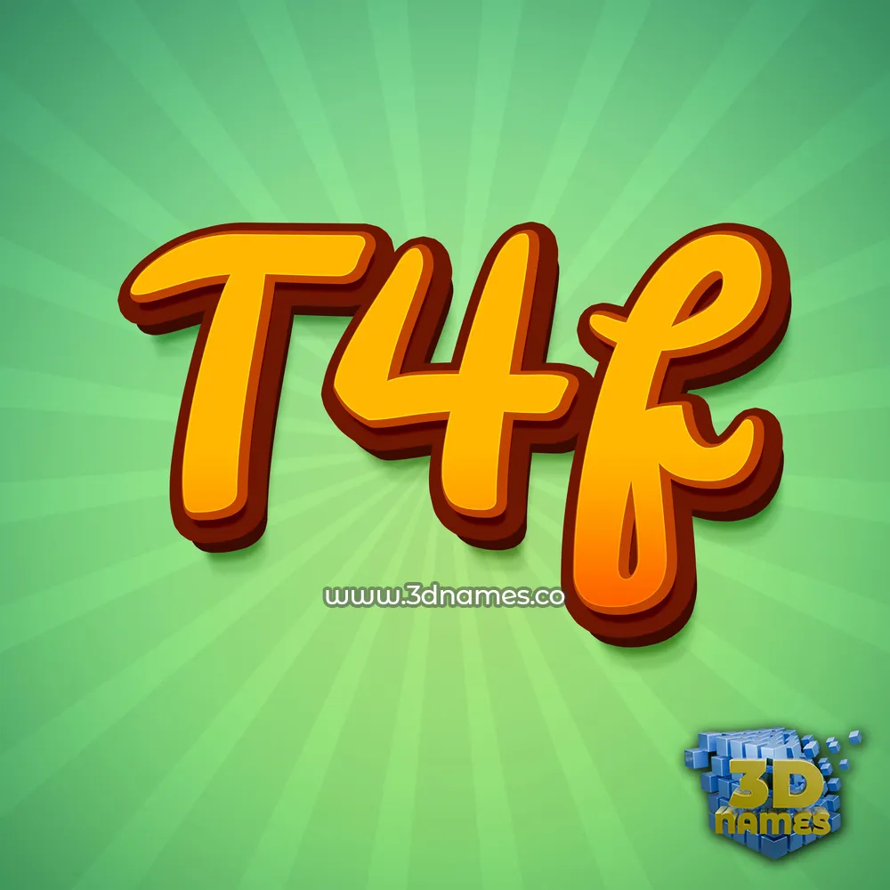 t4f in Green Rays style - 3D name wallpaper