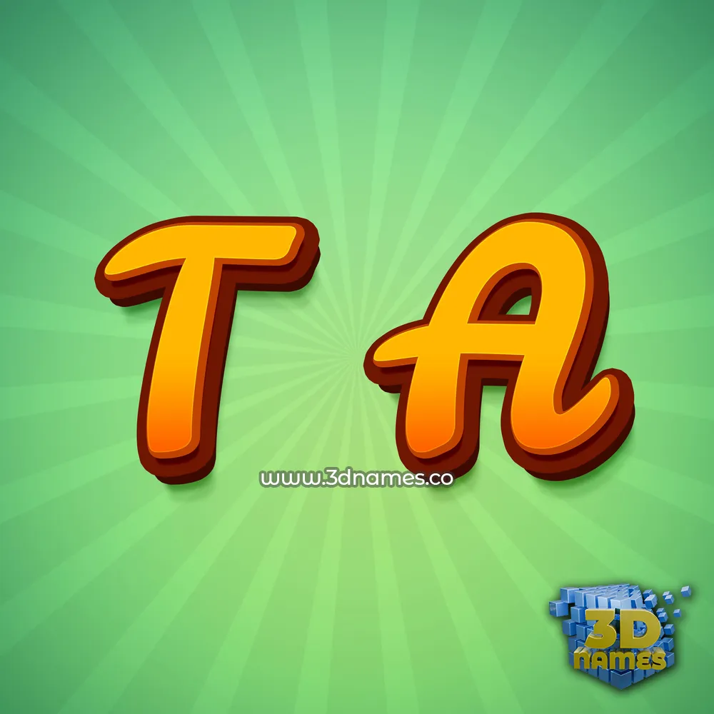 t a in Green Rays style - 3D name wallpaper