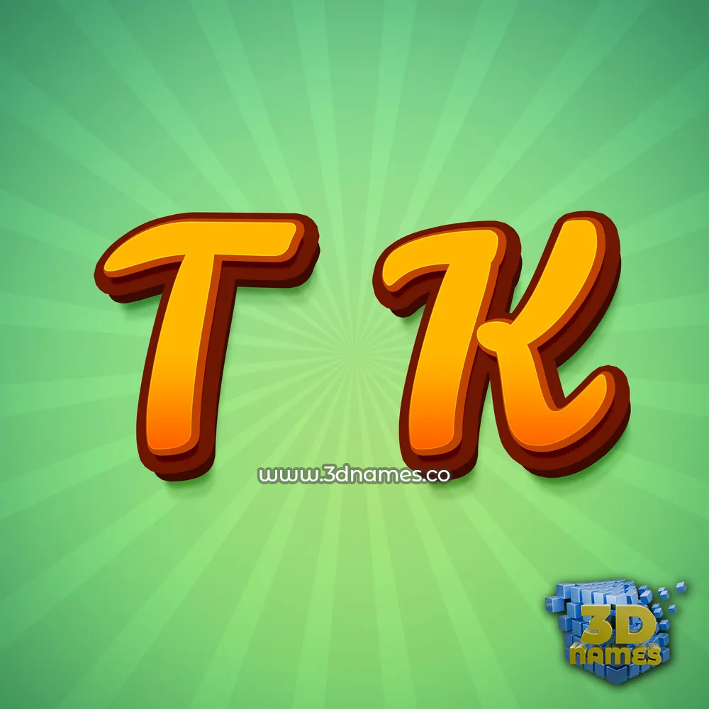 t k in Green Rays style - 3D name wallpaper