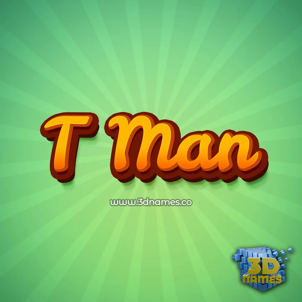 t man in Green Rays style - 3D name wallpaper