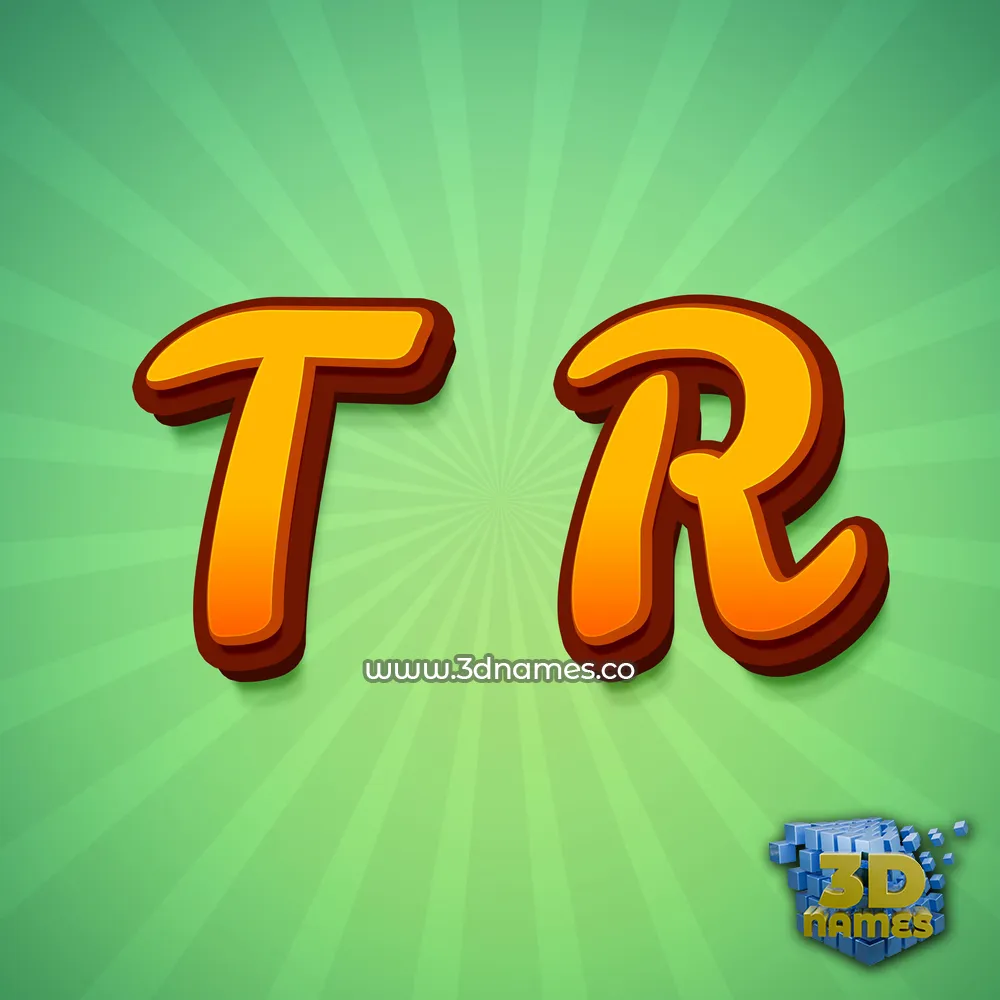 t r in Green Rays style - 3D name wallpaper