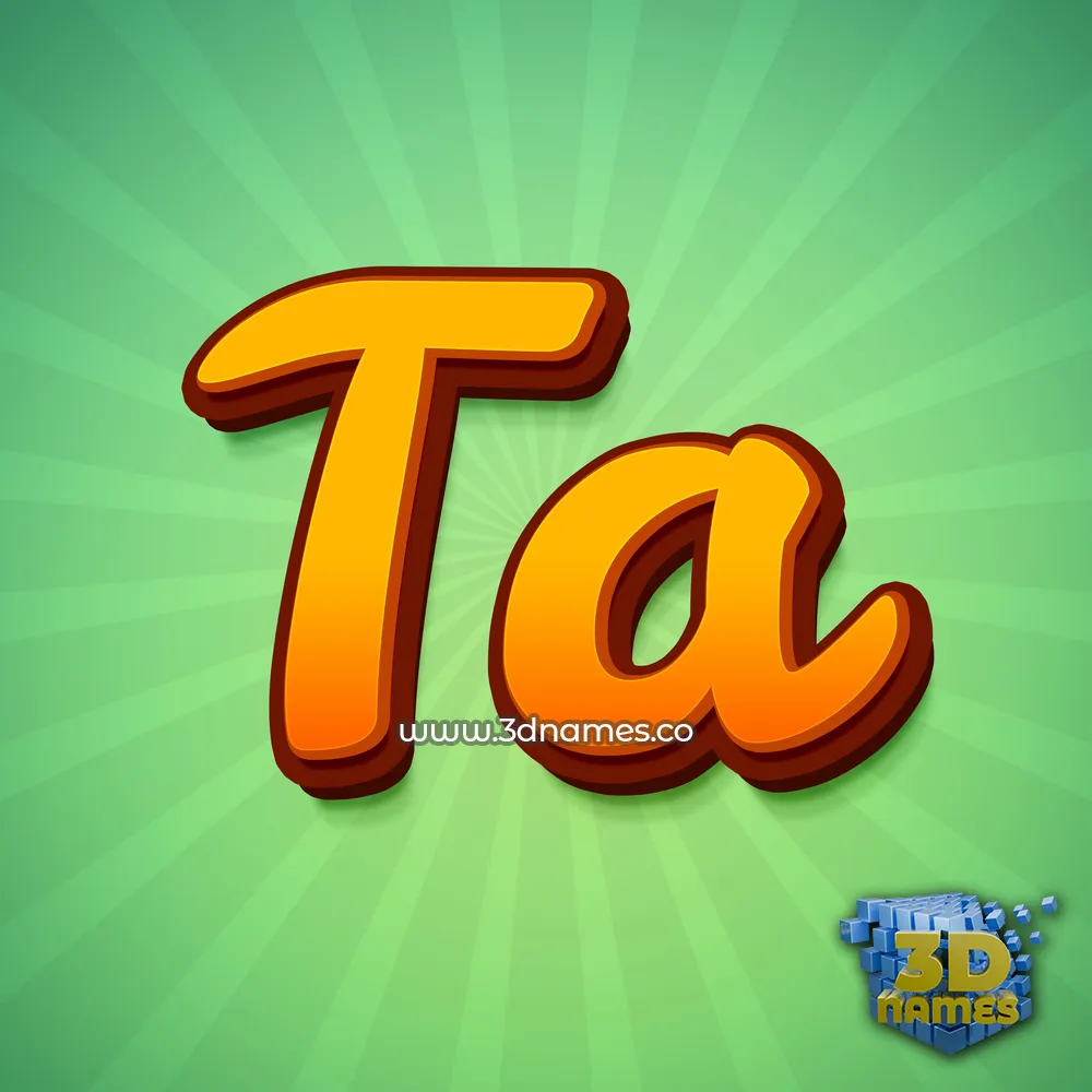 ta in Green Rays style - 3D name wallpaper