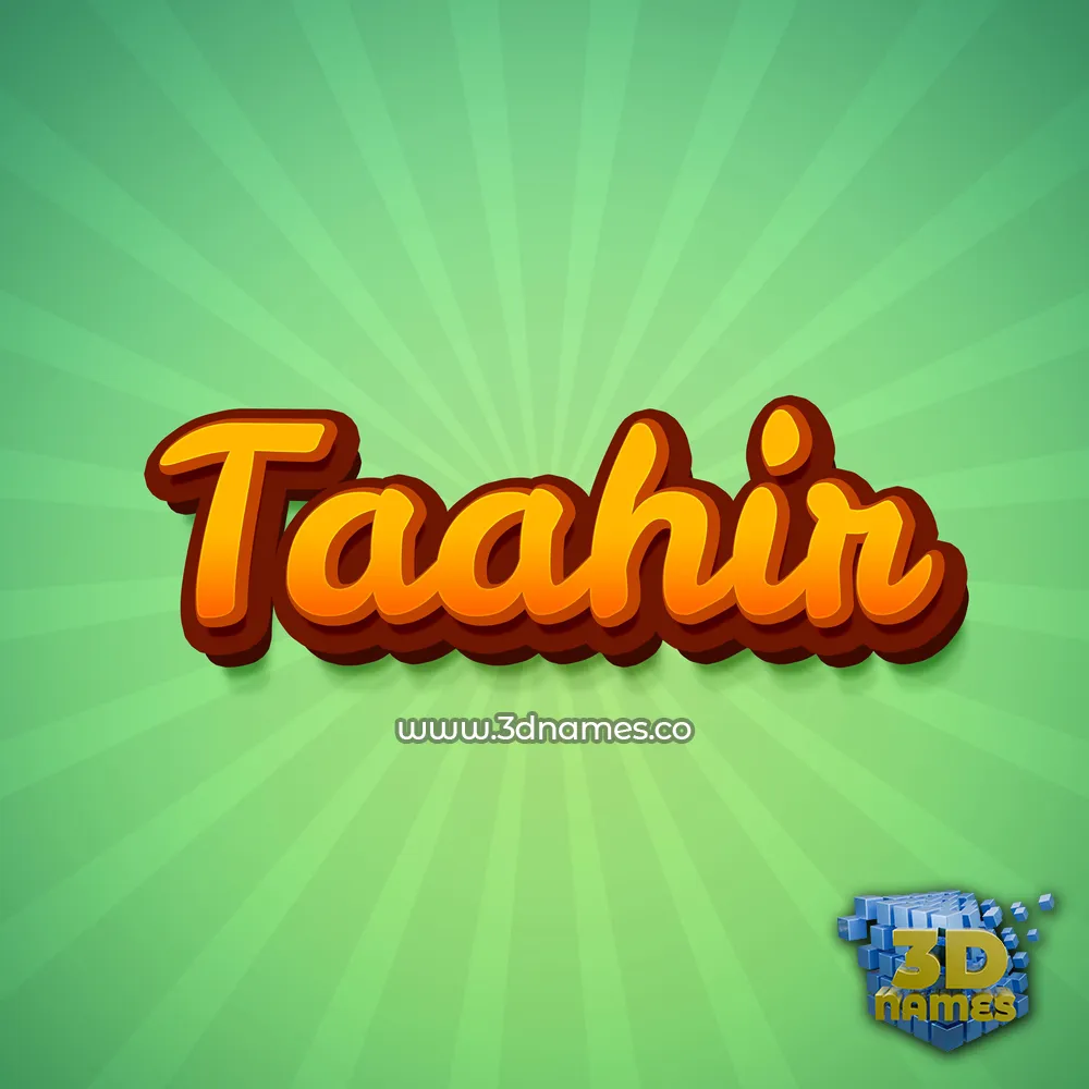 taahir in Green Rays style - 3D name wallpaper