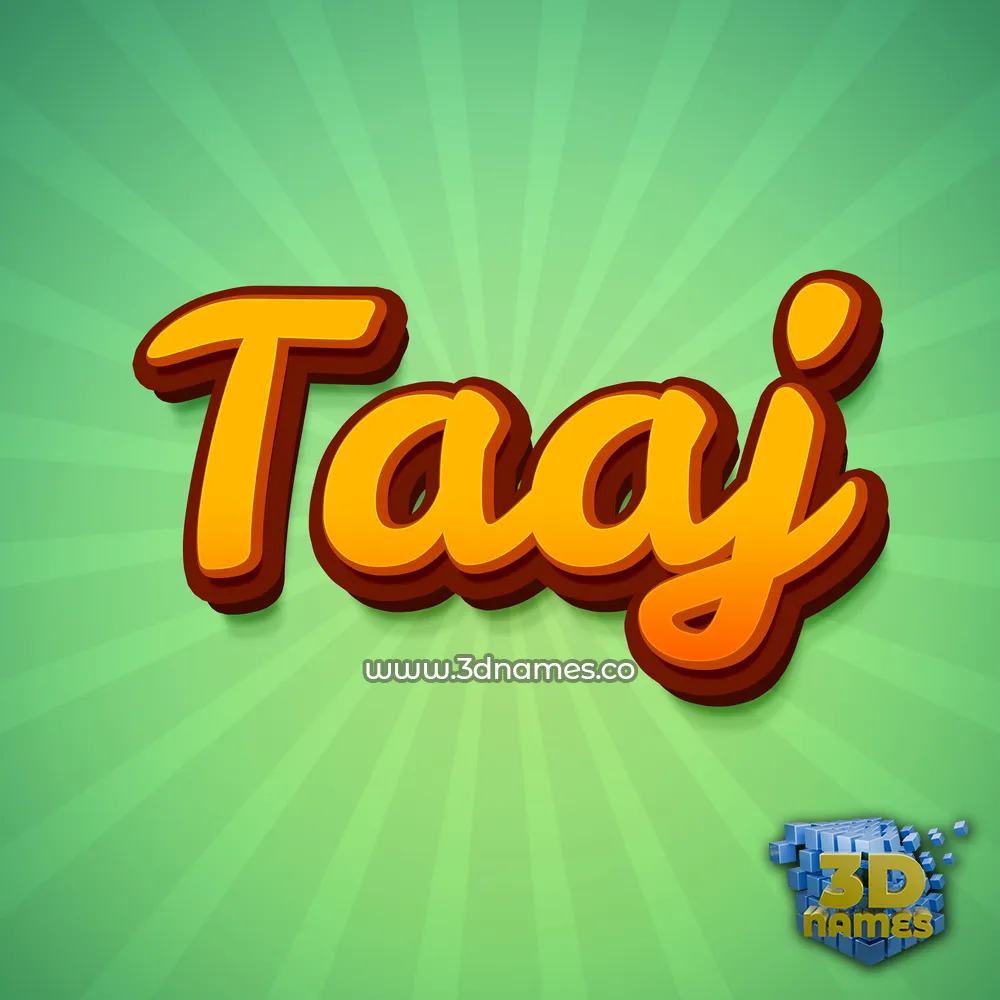 taaj in Green Rays style - 3D name wallpaper