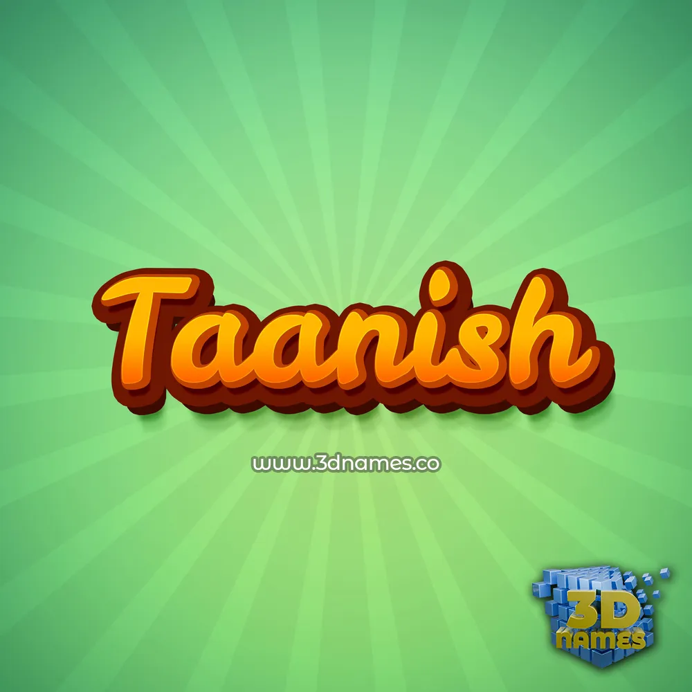 taanish in Green Rays style - 3D name wallpaper