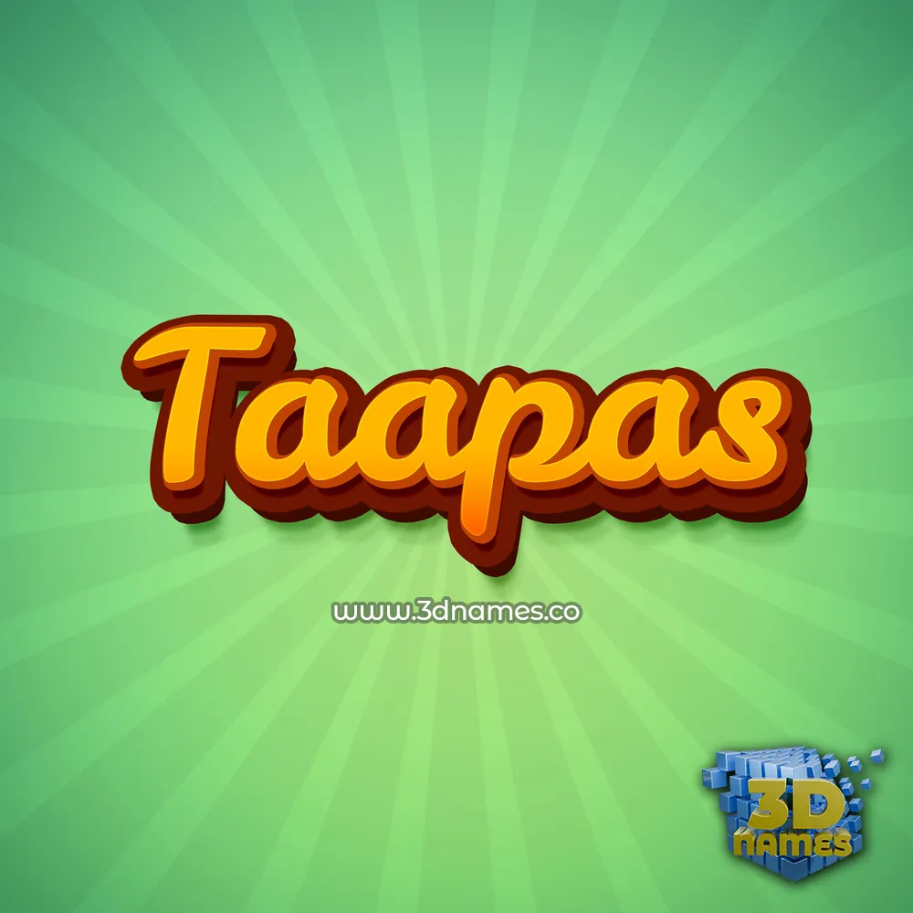 taapas in Green Rays style - 3D name wallpaper