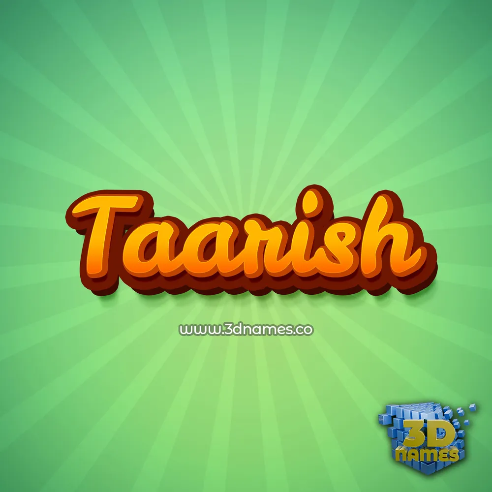 taarish in Green Rays style - 3D name wallpaper