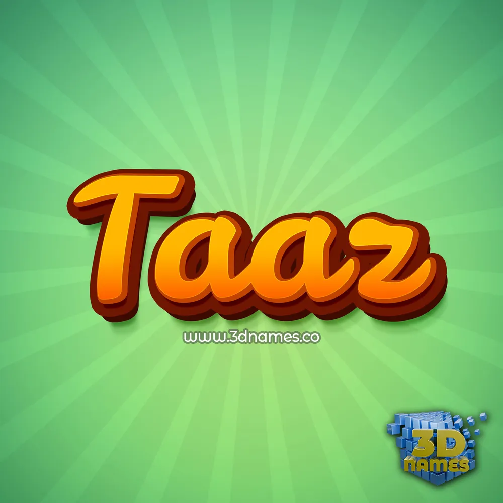 taaz in Green Rays style - 3D name wallpaper