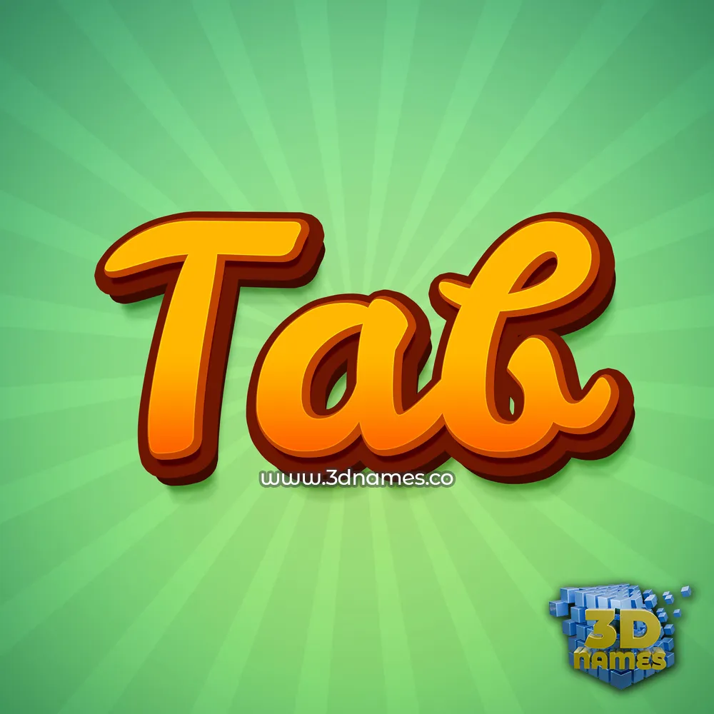 tab in Green Rays style - 3D name wallpaper