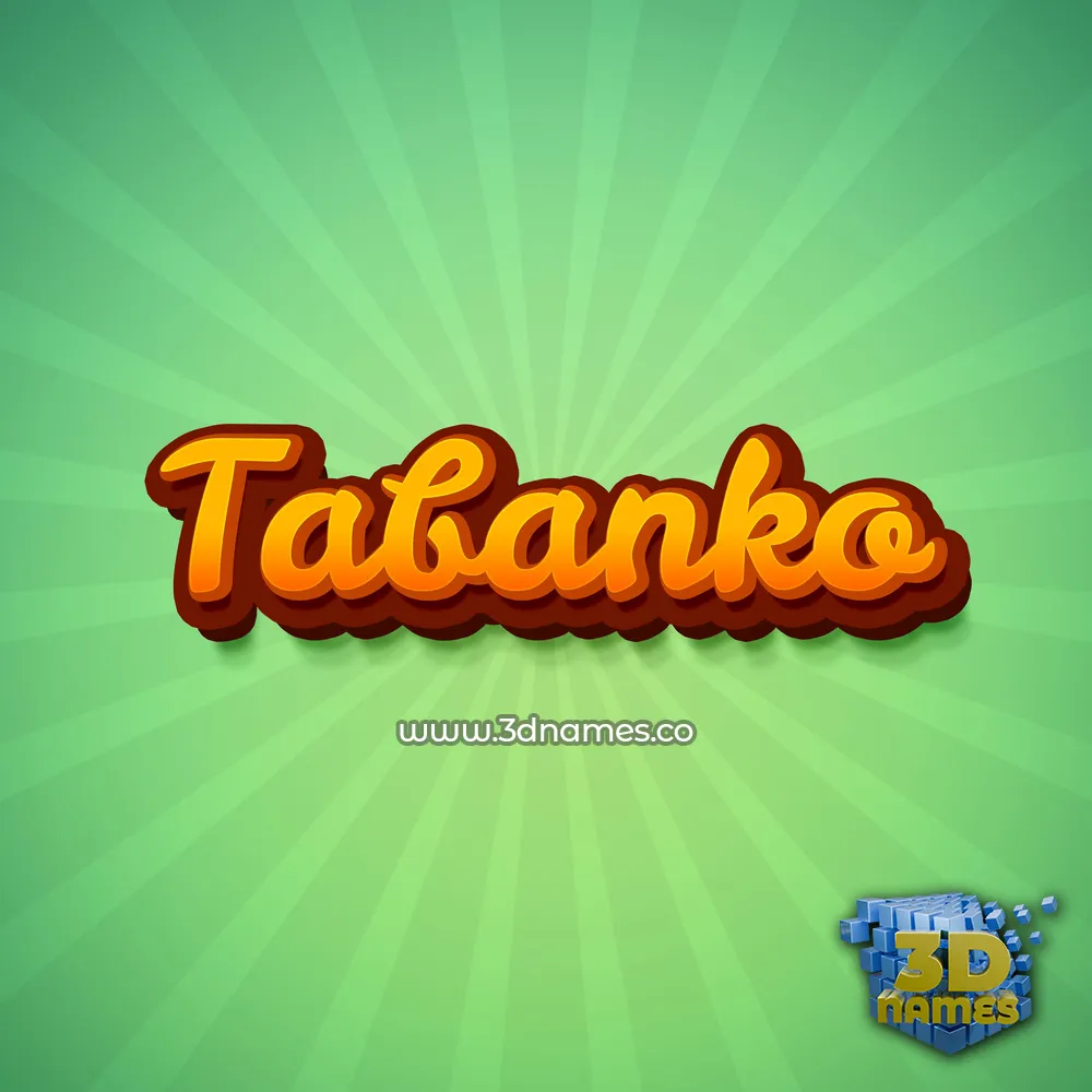 tabanko in Green Rays style - 3D name wallpaper