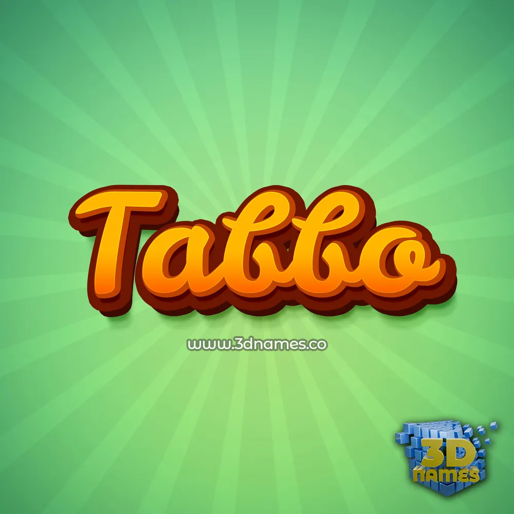 tabbo in Green Rays style - 3D name wallpaper