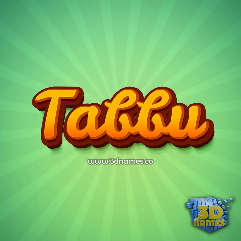 tabbu in Green Rays style - 3D name wallpaper