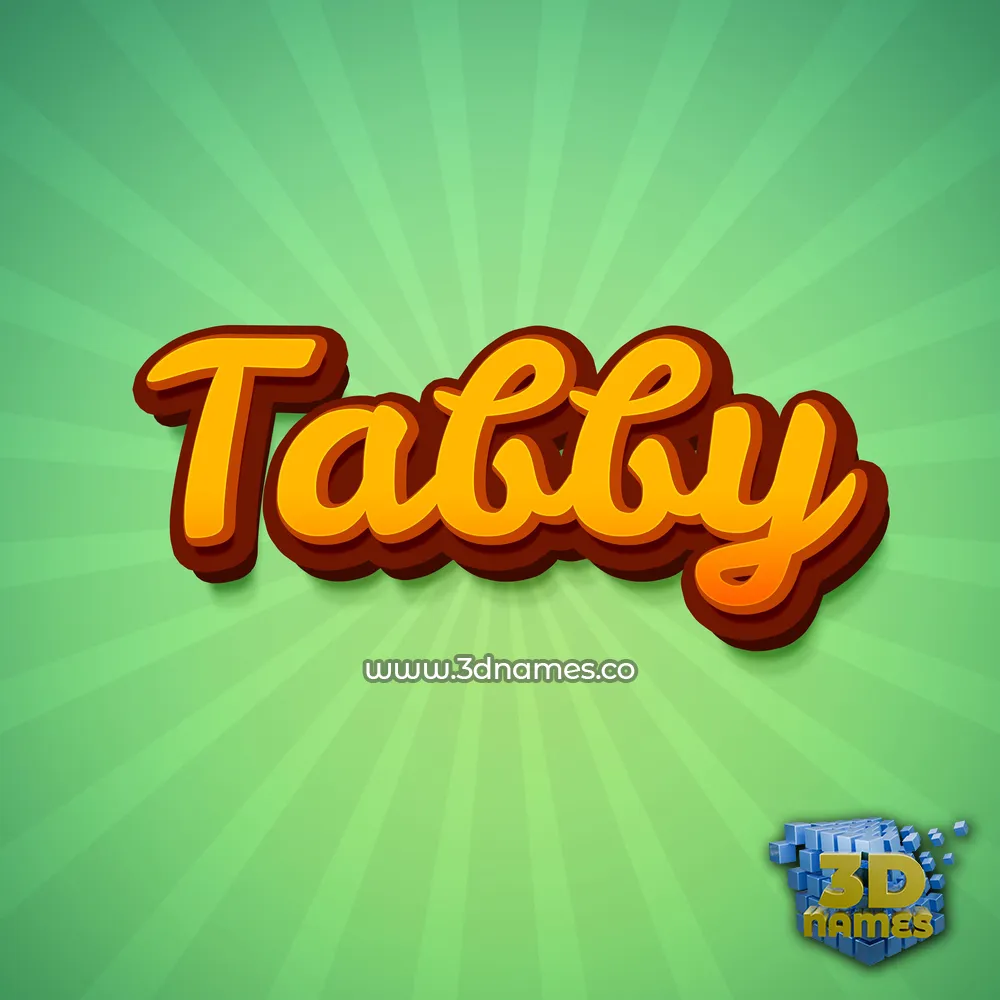 tabby in Green Rays style - 3D name wallpaper