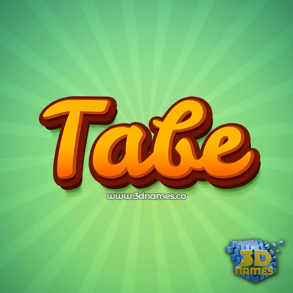 tabe in Green Rays style - 3D name wallpaper
