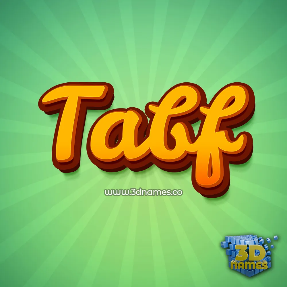tabf in Green Rays style - 3D name wallpaper
