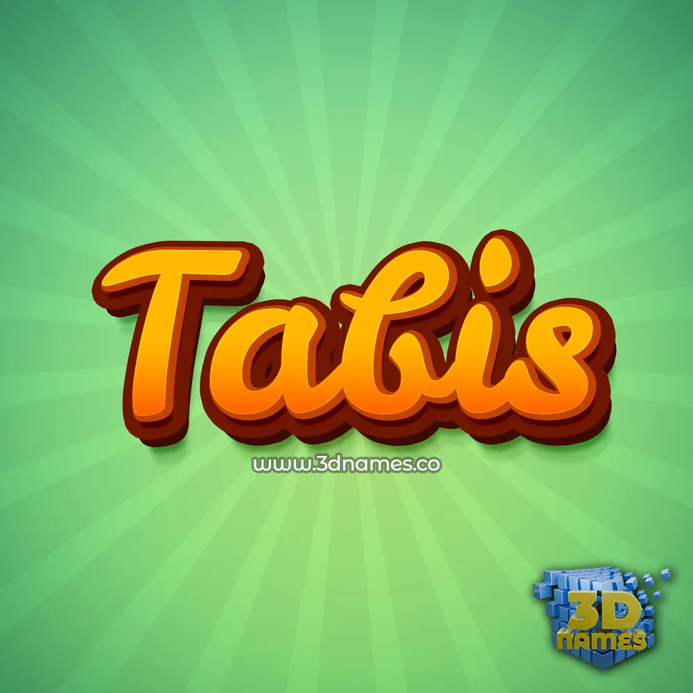 tabis in Green Rays style - 3D name wallpaper