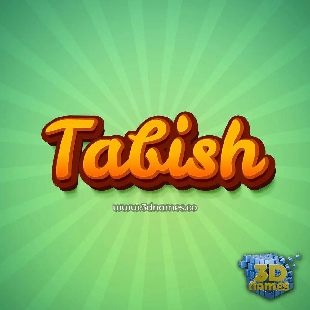 tabish in Green Rays style - 3D name wallpaper