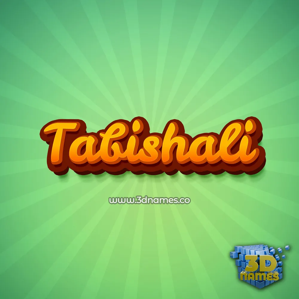 tabishali in Green Rays style - 3D name wallpaper