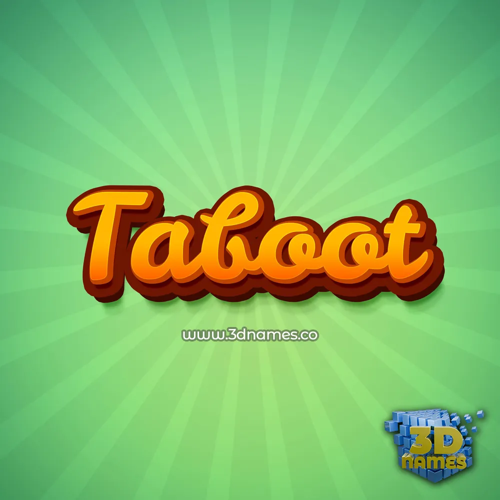 taboot in Green Rays style - 3D name wallpaper