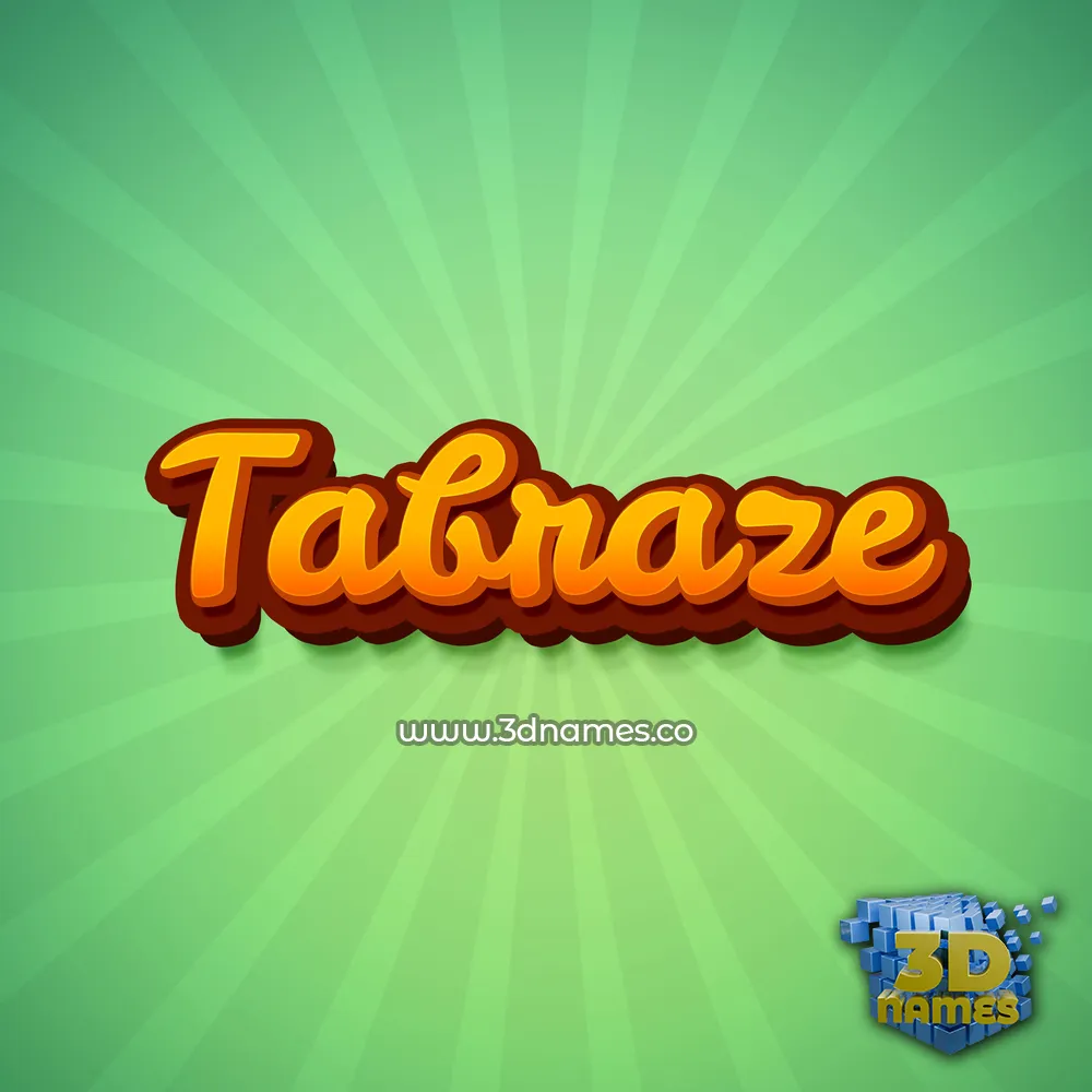 tabraze in Green Rays style - 3D name wallpaper