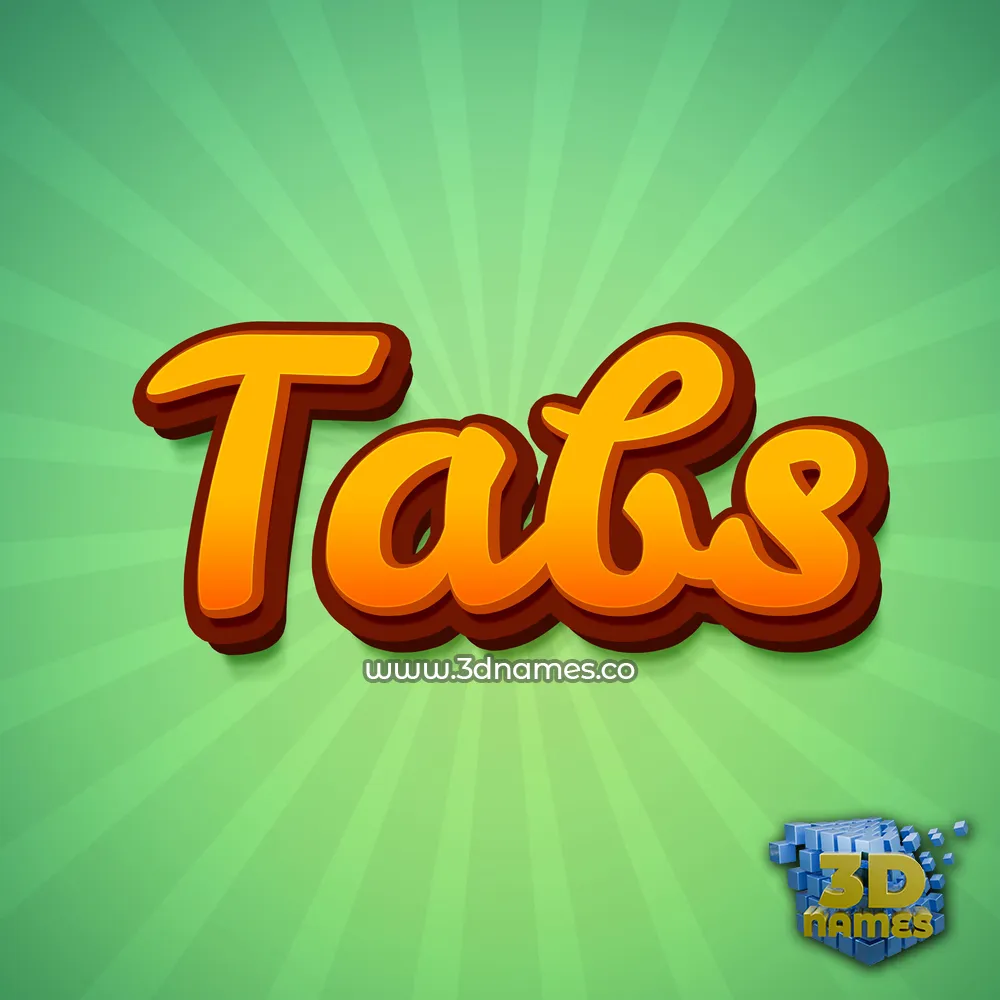 tabs in Green Rays style - 3D name wallpaper
