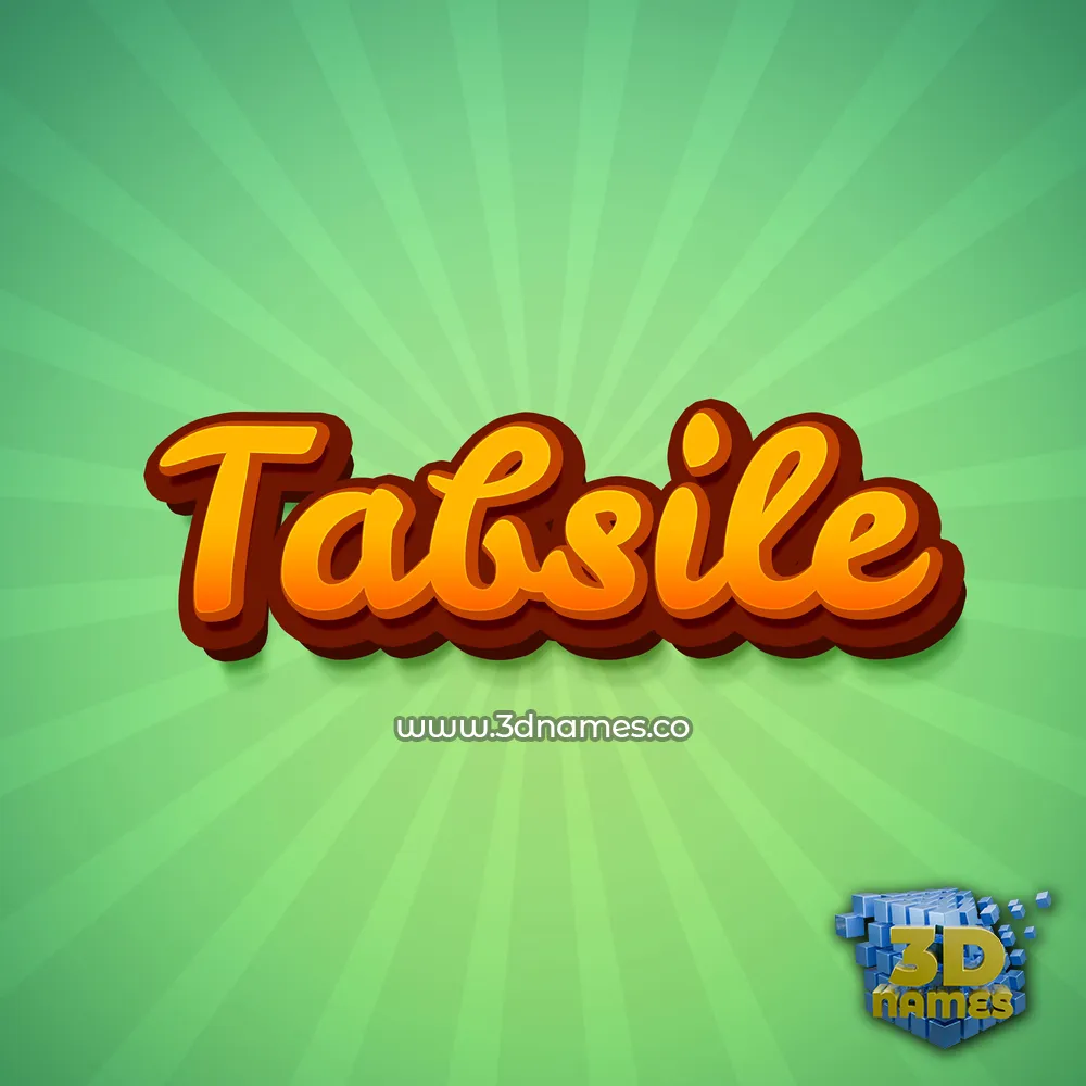 tabsile in Green Rays style - 3D name wallpaper