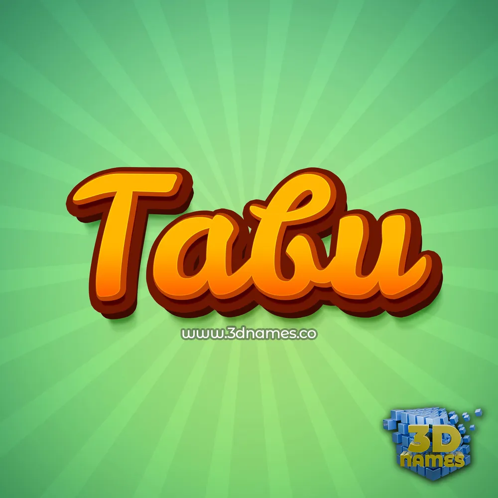 tabu in Green Rays style - 3D name wallpaper