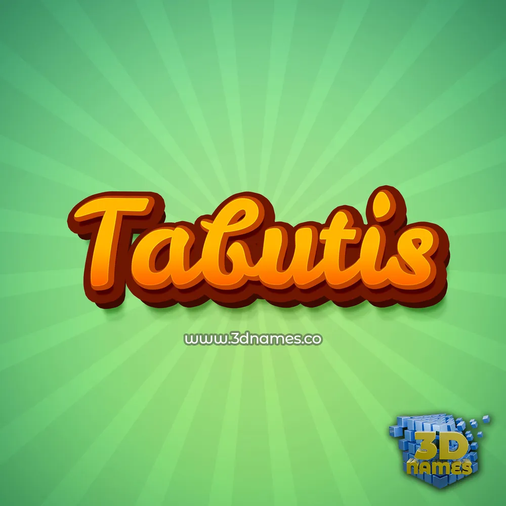 tabutis in Green Rays style - 3D name wallpaper