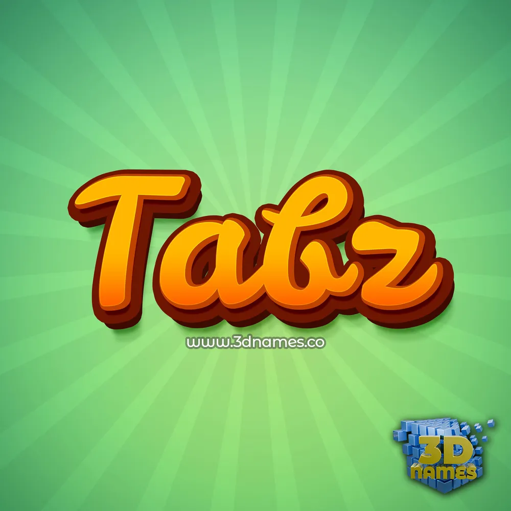 tabz in Green Rays style - 3D name wallpaper
