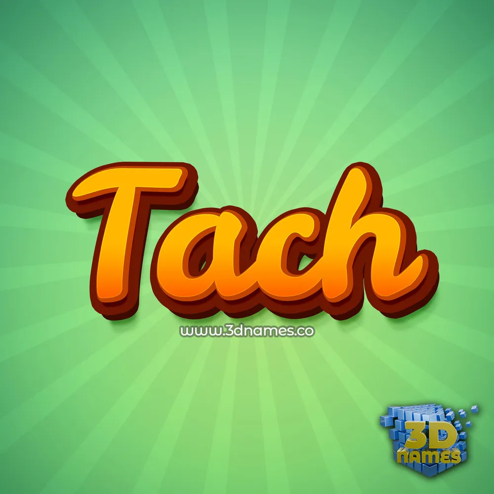 tach in Green Rays style - 3D name wallpaper