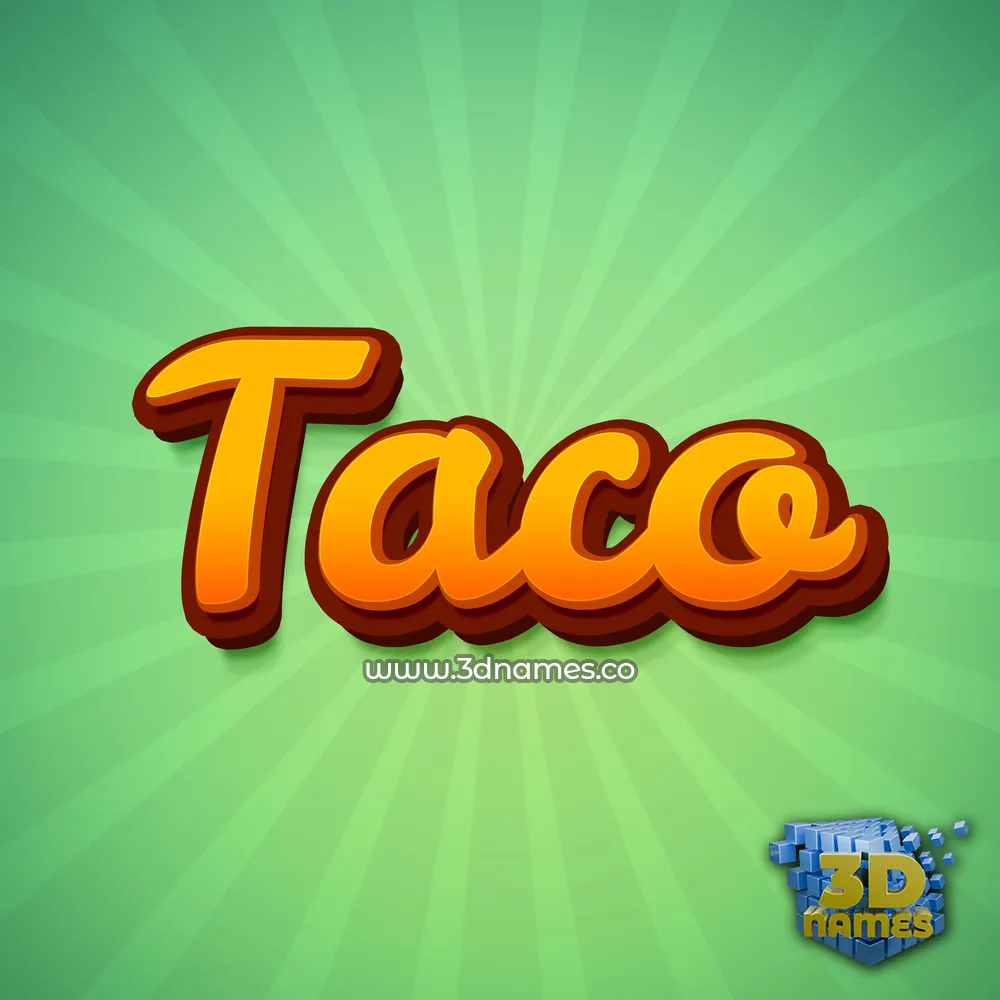 taco in Green Rays style - 3D name wallpaper