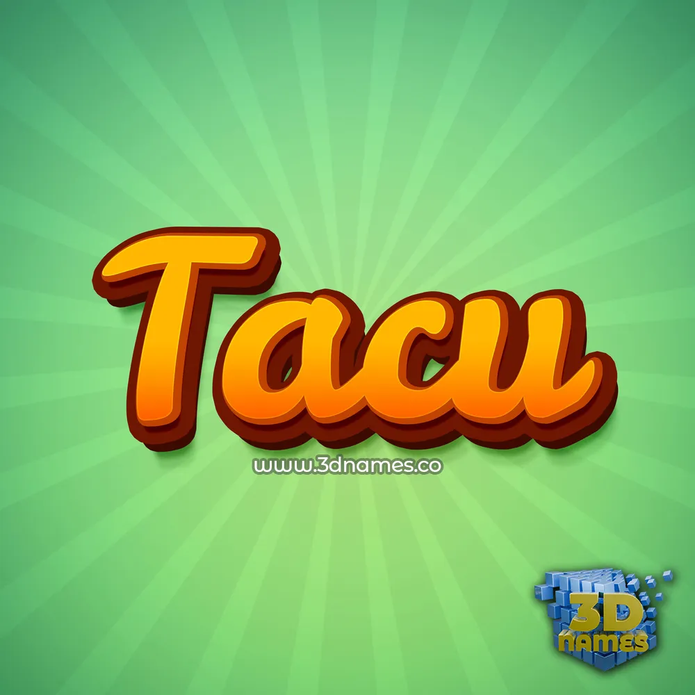 tacu in Green Rays style - 3D name wallpaper