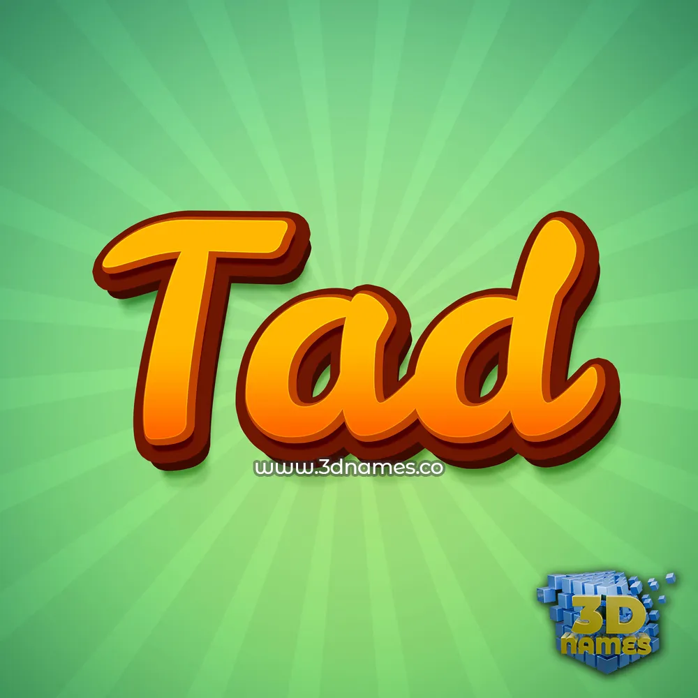 tad in Green Rays style - 3D name wallpaper