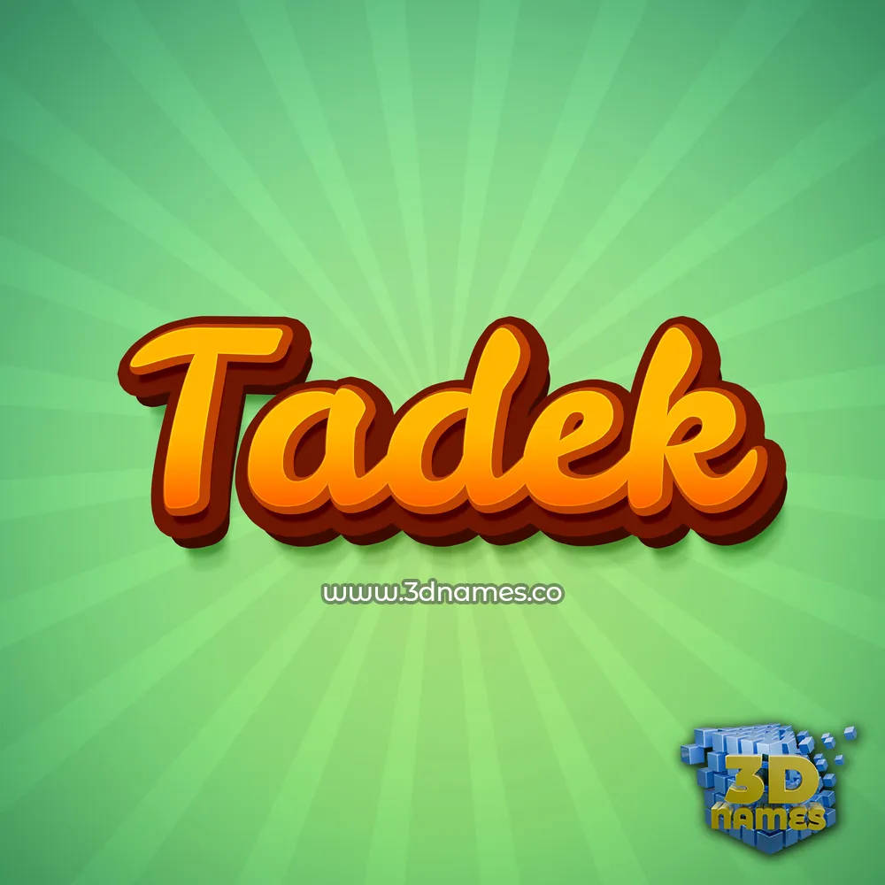 tadek in Green Rays style - 3D name wallpaper
