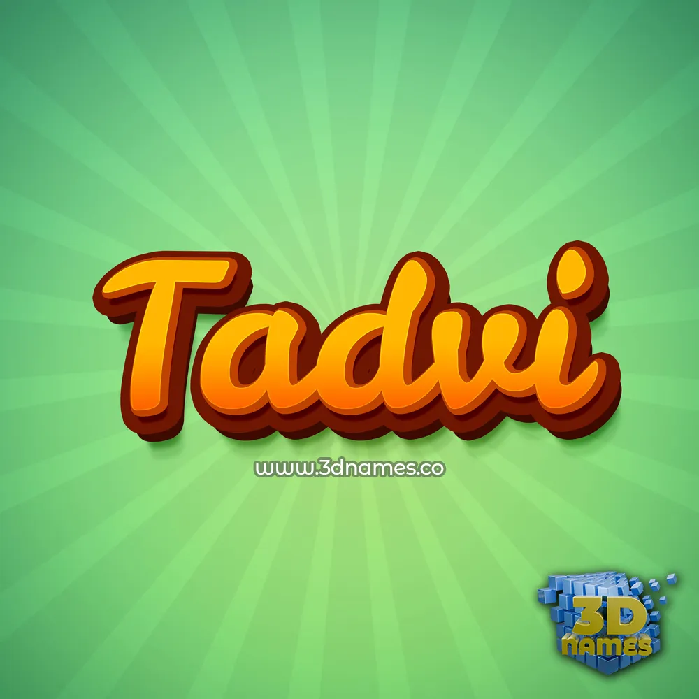tadvi in Green Rays style - 3D name wallpaper