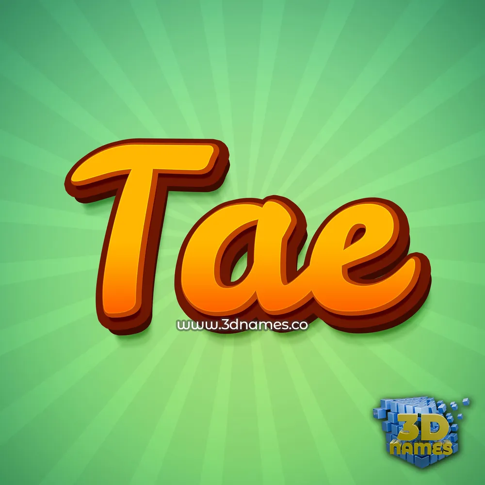 tae in Green Rays style - 3D name wallpaper