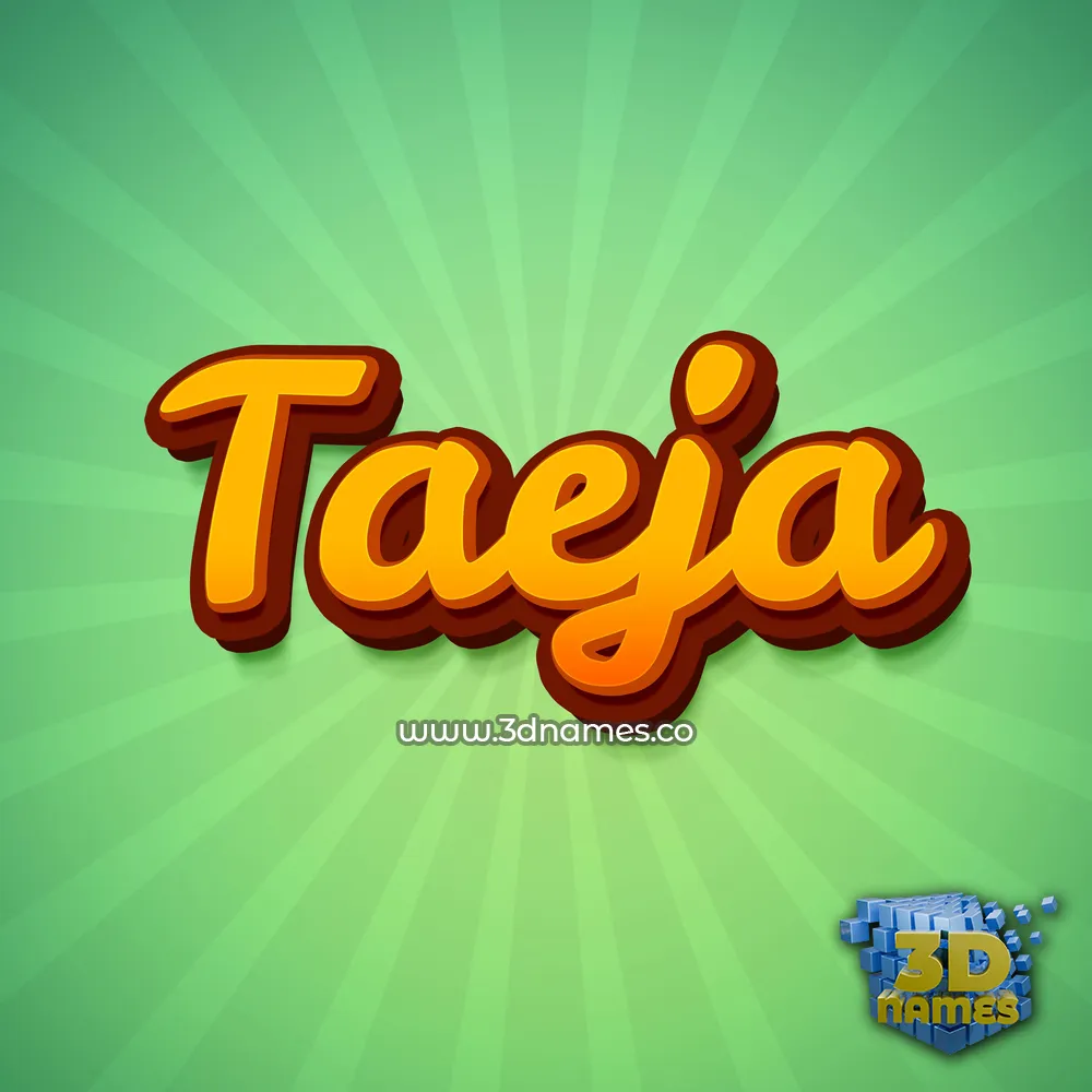 taeja in Green Rays style - 3D name wallpaper