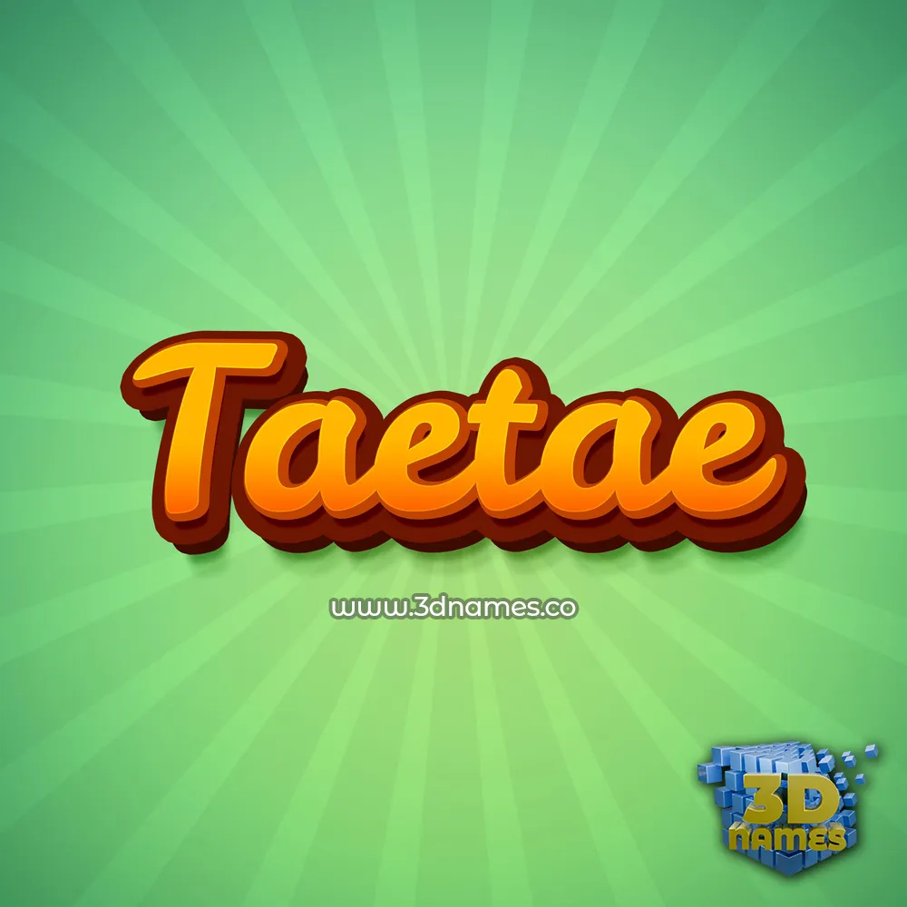 taetae in Green Rays style - 3D name wallpaper