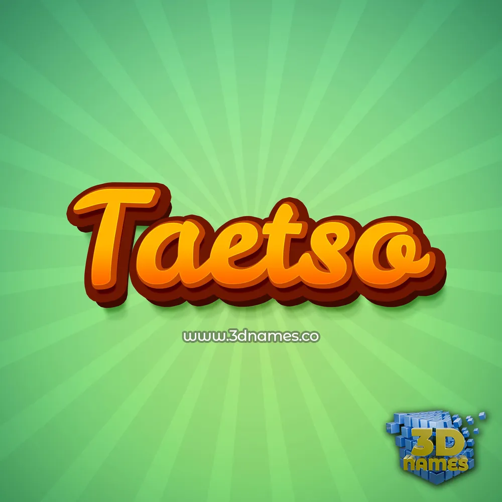 taetso in Green Rays style - 3D name wallpaper
