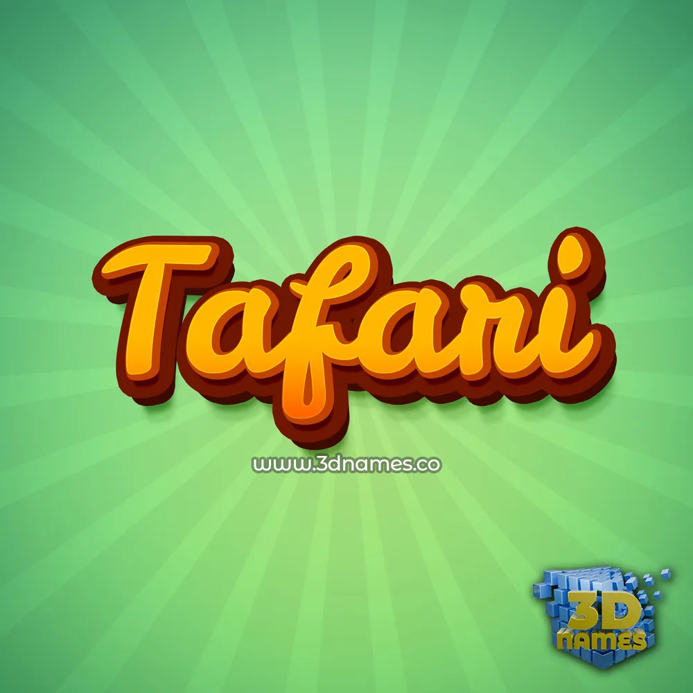 tafari in Green Rays style - 3D name wallpaper