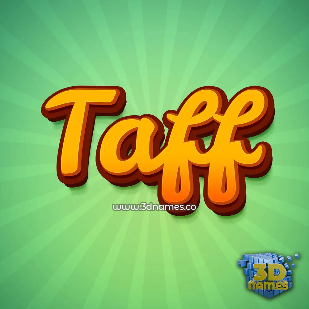 taff in Green Rays style - 3D name wallpaper