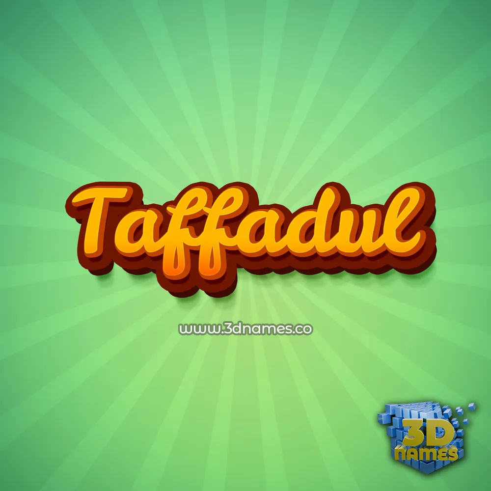 taffadul in Green Rays style - 3D name wallpaper