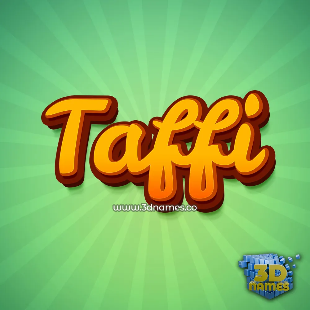 taffi in Green Rays style - 3D name wallpaper