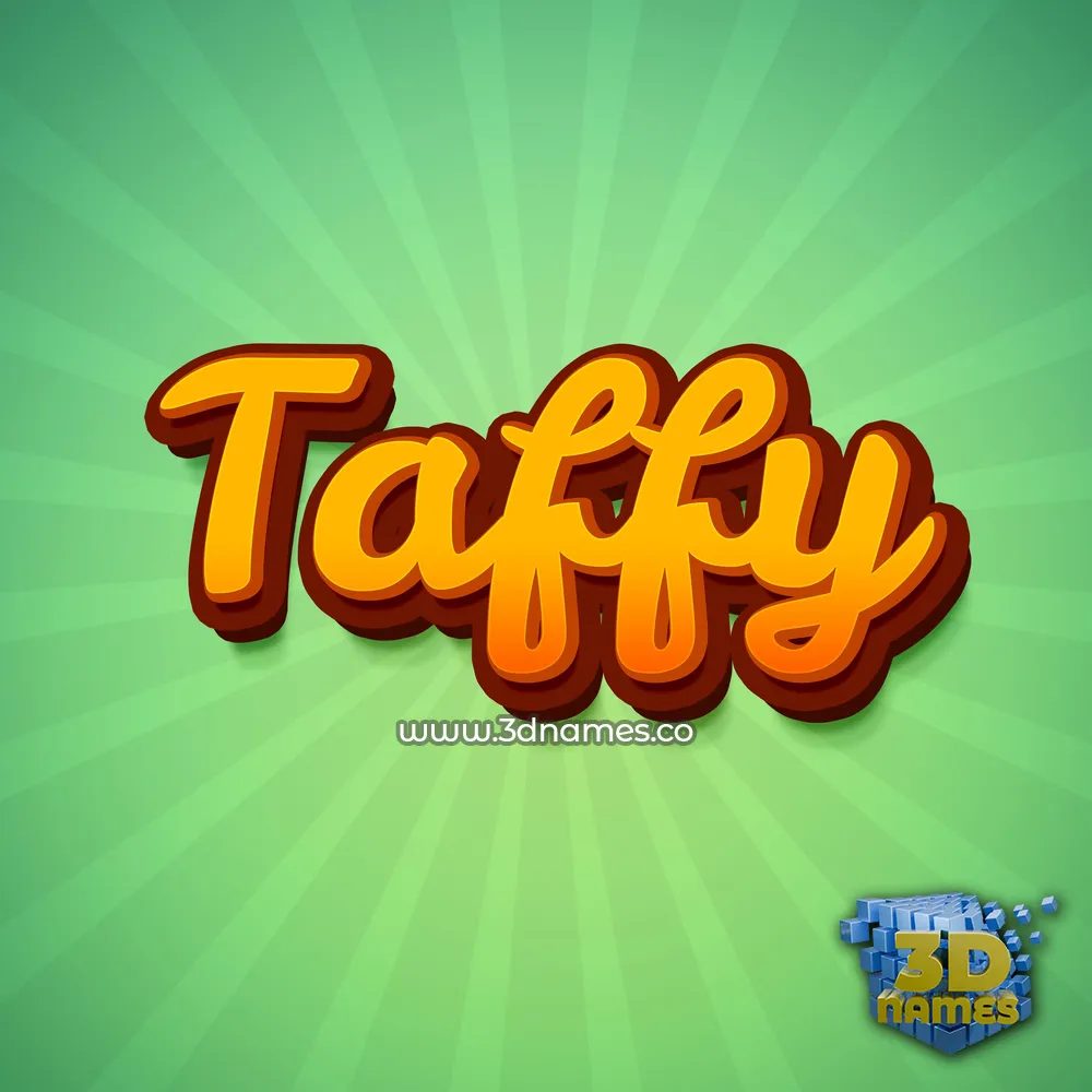 taffy in Green Rays style - 3D name wallpaper