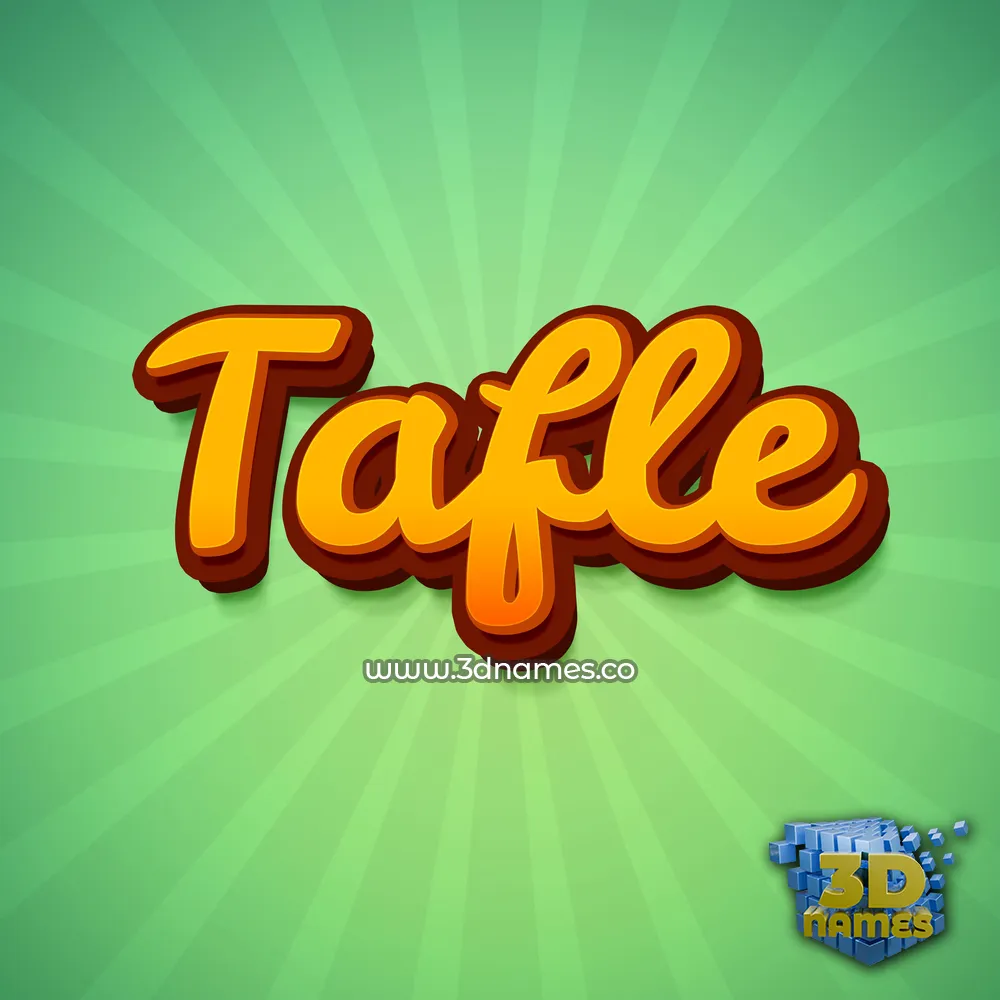 tafle in Green Rays style - 3D name wallpaper
