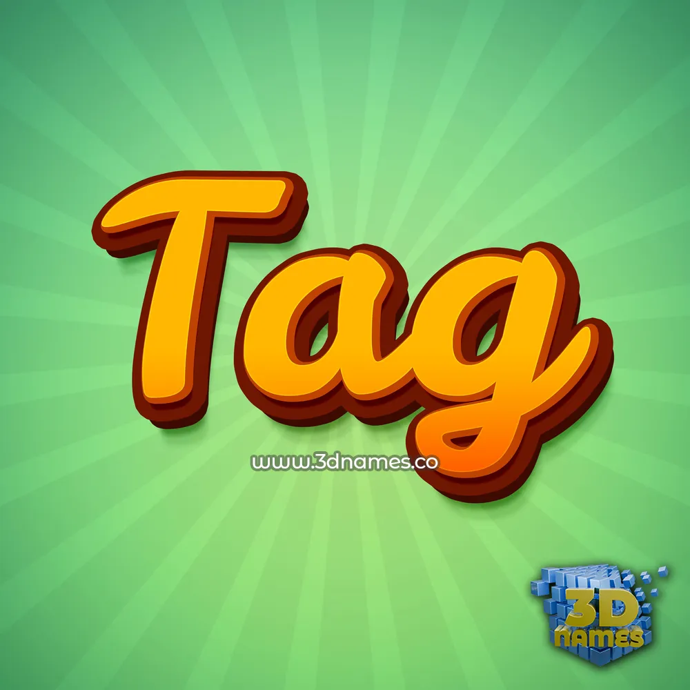 tag in Green Rays style - 3D name wallpaper